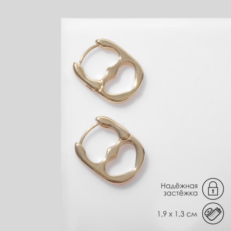 Earrings "Heart" key, color gold