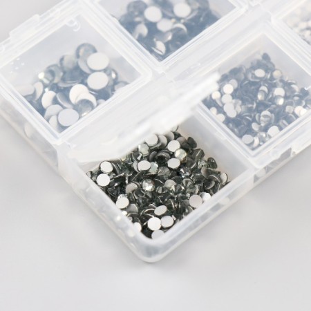 Decor for creativity Glass "Rhinestones. Transparent gray" d = 2-4.8 mm nr 1188 pcs 6x8x1.5 cm-3