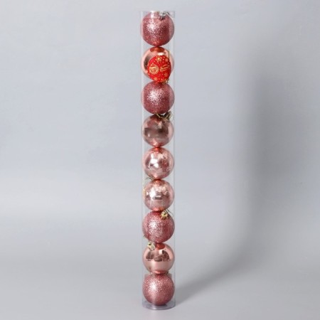 Set of balls plastic D-6 cm, 9 pcs "Camilla" pink-1