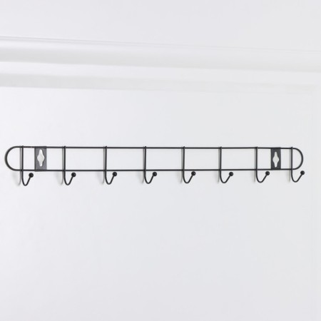 The hanger wall -mounted on 8 hooks "Light", 43 × 5 × 3 cm, black color-1
