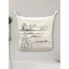 Organizer in the bath on the suction cups “A boat walk in Japan”, for storing toys and trifles, size 33x39 cm