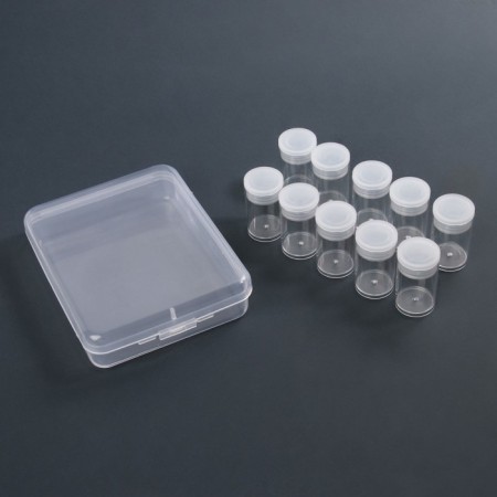 A set of jars for decor, 10 pcs, in the organizer, 5 ml, 12 × 9 × 2.9 cm, the color is transparent-3