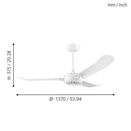 Ceiling fan with a lumberry Hoi A, aluminum, metal, white, matte-2