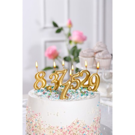Show Box with candles for the oval cake, gold, 30 pcs-2