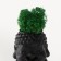 Concrete Kashpo "Buddha" 5.5x6.5x7cm black matte with moss (moss green stabilized)
