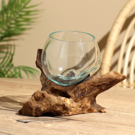 Vazon Glass on the Wood "Classic" 15x15x18 cm