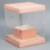Gift box for flowers with a vase and PVC windows folding, packaging, peach, 23 x 30 x 23 cm