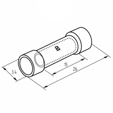 Connective sleeve isolated L-26 mm 4-6 mm² (GSI 6.0/GSI 4.0-6.0) Yellow Rexant-2