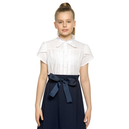 Blouse for girls, height 146 cm, white color