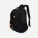 A backpack with a zipper, 3 outer pockets, black/orange color