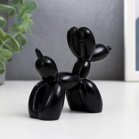 Souvenir Polystone "Air Ball - Dog" Black 8x10x4 cm-2