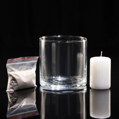 VAZA-Sub-Great Pipe with a white candle, 10.7 × 10 cm, 9 hours, cylinder, glass-2