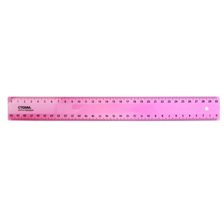 Line 30 cm Istanm, plastic, 2 scales, opaque, pastel colors, euro suspension, mix-3
