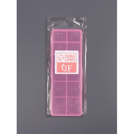 Organizer for decor, 12 sections, size 18.4 × 6.7 × 2 cm, transparent/pink color-5