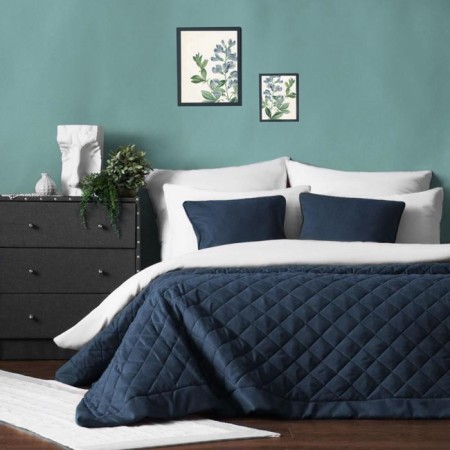 Cover with pillowcases "Kim", size 160x220 cm, blue color