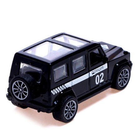 Metal “Police” machine, 1:48, inertia, doors open, black color-3