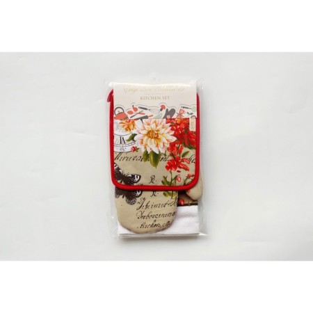 Kitchen kit No. 7: Take, mittens, towel 38x63 cm