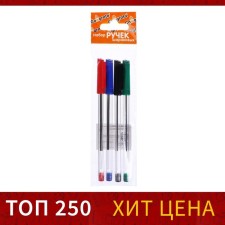A set of ballpoint pens 4 colors, a rod 1.0 mm Blue, red, black, green, a transparent body