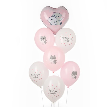 Bouquet of balls “Thank you for being”, latex, foil, set: 7 pcs., Mix-1
