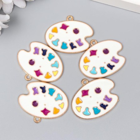Decor for creativity Metal "Palette" gold, enamel 2.3x2.8 cm-2