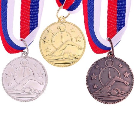 Medal thematic "swimming", bronze, d = 3.5 cm-1