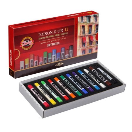 Pastel dry 12 colors, Soft Koh-I-Noor 8512 Toison D`or, cardboard packaging