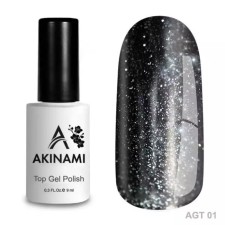 Топ Akinami Glitter Gel №01, 9 мл