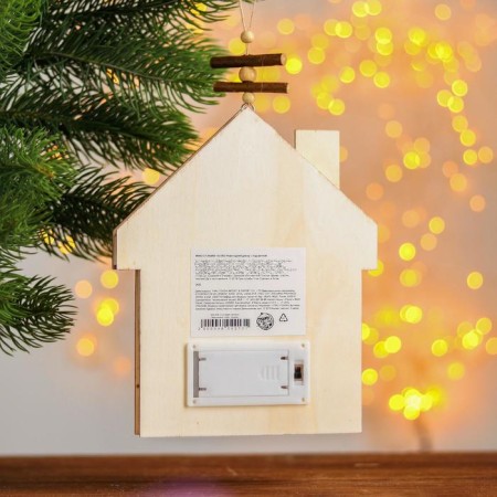 New Year's decor with backlight "House" 2aa, 2x15x18.3 cm-2