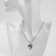 Pendant "Heart" Assol, white-pink color in silver, 40 cm