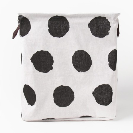 Textile basket of the shade color is black/white, 32*32*32 cm-2