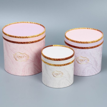 Set of hats 3 in 1, gift packaging, “marble”, 13 x 13 - 18 x 18 cm-2