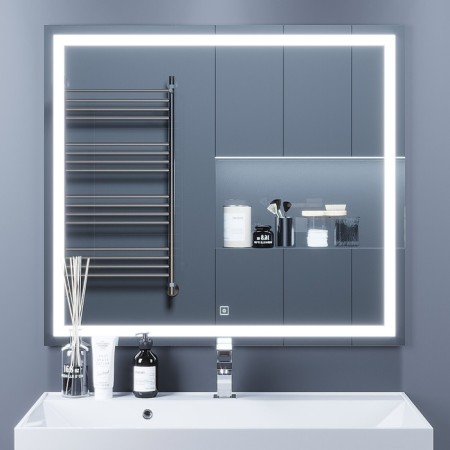 Mirror Uperwood Tanos, 90x80 cm, LED backlight, sensory switch, anti -recovery