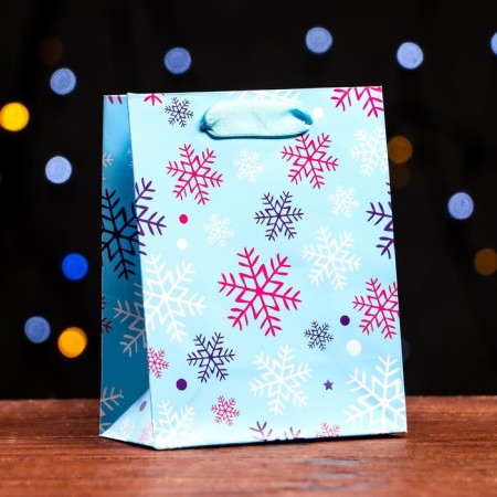 Laminated "Multi -colored snowflakes" 11.5 x 14.5 x 6 cm