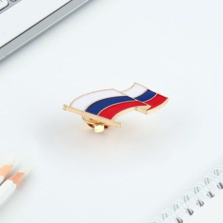 Значок «Флаг РФ», 3 х 2.2 см-1