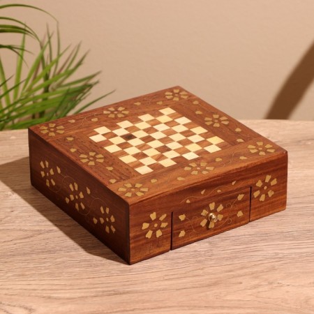 Road chess 20.5x20.5x7 cm, shisham tree-5
