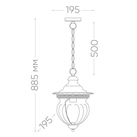 Sadovo-park lamp Feron PL595, IP44, E27, 60 W, 195x195x885 mm, brown color-7