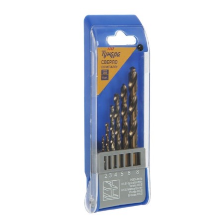 A set of drilling on metal tundra, HSS, polished, cylinder. tail., 2-3-4-5-6-8 mm, 6 pcs.-2