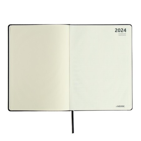 The weekly dated 2025, A4, 64 sheets, Devente.emblem, a solid cover of artificial leather with foam, lies, cream block 70 g/m2, black-2