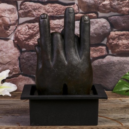 The desktop fountain from the network, backlight "Buddha and hand" 35x20x25 cm-6
