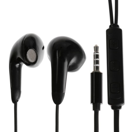 Headphones Ergolux ELX-WHP01-C01, wired, inserts, microphone, jack 3.5mm, 1.2m, black