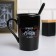 Ceramic mug “Father Example in everything”, 400 ml, with a spoon and lid, white color