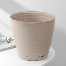 Pot for flowers with a Saffron pallet, 5.4 l, d = 22.4 cm, h = 20.5 cm, beige color