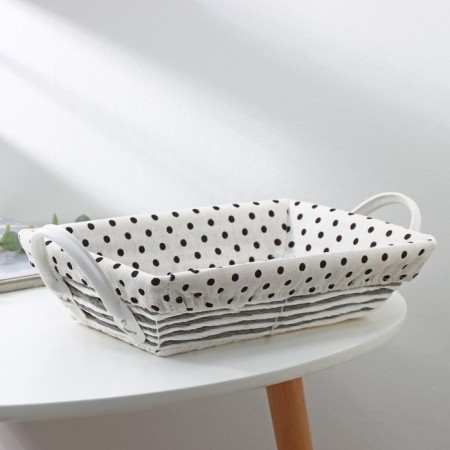 Basket for storage laid handmade Daulaan "Goro", 30 × 20 × 7 cm, chocolate-white color-1