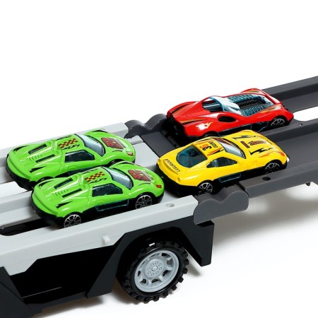 Parking 2 in 1 Truck, 6 cars, transforms into a vehicle, sound, color blue-9