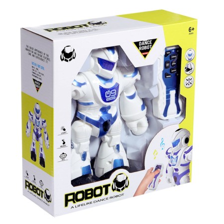 Robot radio -controlled "dancer", light and sound effects, works on batteries, red color-12