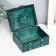 Casket wood chest "Alienora" with rivets, flat, green 15x11.5x7.5 cm