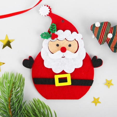 Set for creativity - Create a Christmas tree decoration from the felt "Santa Claus - Red Nose"