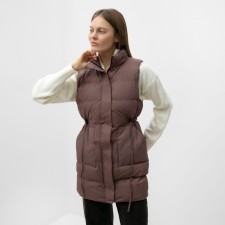 Warmed female vest, brown color, size 44