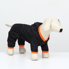 Overalls for animals, without lining, size XS, black-orange