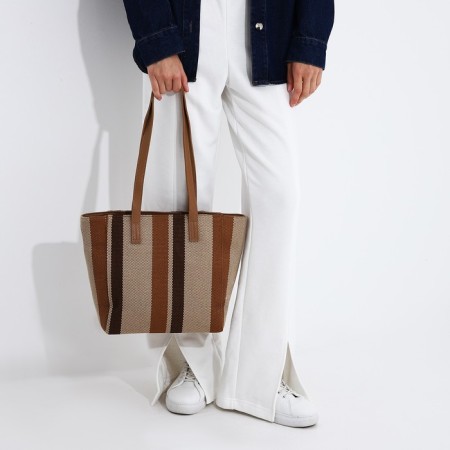 Zipper bag with zipper, brown color-4